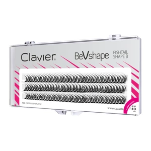 Пучки натуральных ресниц Clavier BeVshape - Fishtail Shape B 10 мм