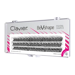 Пучки натуральных ресниц Clavier BeVshape - Fishtail Shape B 12 мм