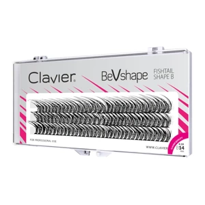 Пучки натуральных ресниц Clavier BeVshape - Fishtail Shape B 14 мм
