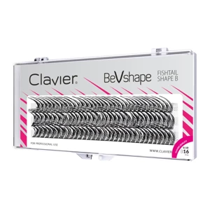 Пучки натуральных ресниц Clavier BeVshape - Fishtail Shape B 16 мм