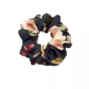 Almania gumka do włosów Scrunchie jedwabna – chabrowe kwiaty