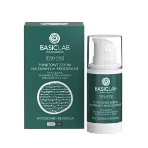 BasicLab Точечная сыворотка для микровоспалительных поражений с 7% AHA/BHA, 3% азелаиновой кислотой и лактоферрином, 15 мл