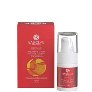 BasicLab Эмульсионная сыворотка с 0,5% чистого ретинола, 4% вит. С, CBD и коэнзимом Q10 15 мл