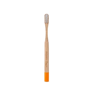 Mohani Bambusowa szczoteczka do zębów - pomarańczowa włosie miękkie 