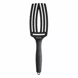 Olivia Garden Fingerbrush Care Iconic Double Bristles Black Hair Brush