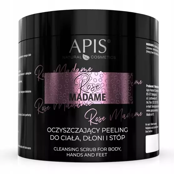 Apis Rose Madame, Oczyszczający peeling do ciała, dłoni i stóp 700 g