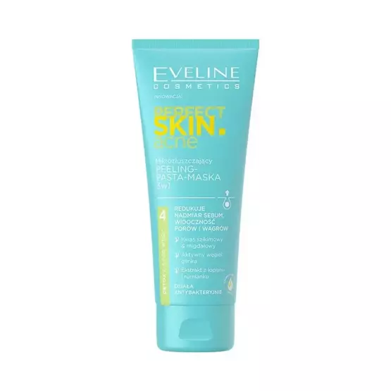 Eveline Cosmetics PERFECT SKIN ACNE Mikrozłuszczający peeling – pasta – maska 3 w 1, 75ml