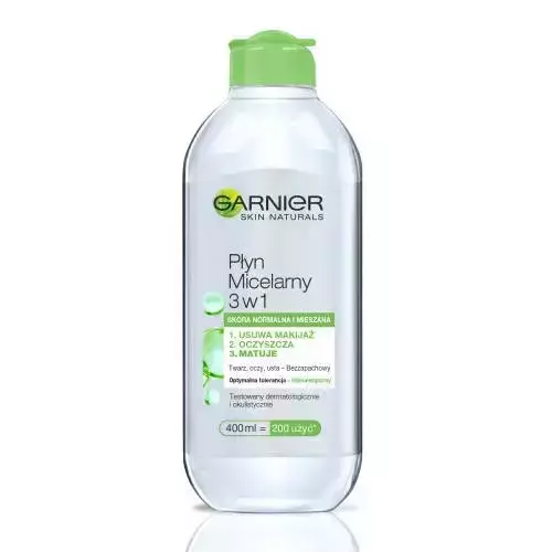 Garnier Skin Naturals Płyn micelarny 3w1 dla skóry normalnej i mieszanej 400 ml