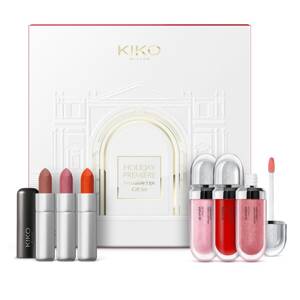 Подарунковий набір KIKO Milano Holiday Première Irresistible Lips матова помада 3х3,5 г + зволожуючий блиск для губ 3х6,5 мл