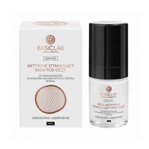 BasicLab Омолоджуючий та зміцнюючий активний стимулюючий крем для шкіри навколо очей на ніч з 3% амінокислот 18 мл