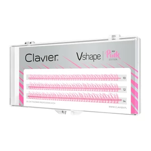 Clavier Щипці для вій Vshape Colour Edition - PINK, мікс 10,12,14 мм