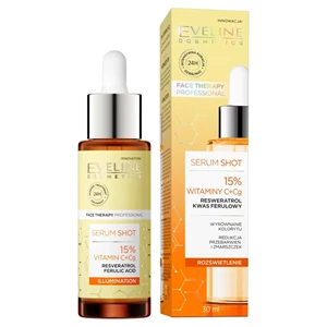 Eveline Cosmetics Сироватка-шот-терапія 15% вітамін С + Cg для обличчя, шиї та зони декольте 30 мл
