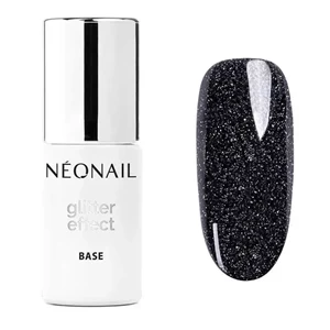NEONAIL Гібридний лак для нігтів з ефектом глітеру Base Black Shine 7,2 мл