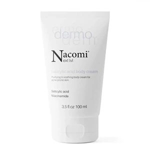 Nacomi Next Level DERMO Очищувальний та заспокійливий крем для тіла з саліциловою кислотою та ніацинамідом 100 мл