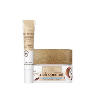 ZESTAW Eveline Cosmetics RICH COCONUT Ultra-bogaty kokosowy krem pod oczy 20 ml + RICH COCONUT Multi-nawilżający kokosowy krem do twarzy 50 ml