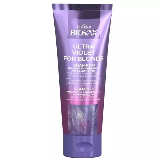 Biovax Ultra Violet Intensywnie regenerujący szampon tonujący do włosów blond i siwych 200 ml