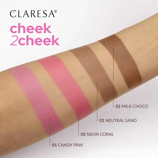 Claresa Cheek2Cheek Contour Stick Cream Bronzer 02 Milk Choco 6 г