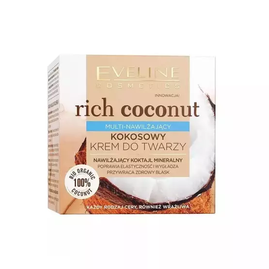 Eveline Cosmetics RICH COCONUT Multi-nawilżający kokosowy krem do twarzy 50 ml