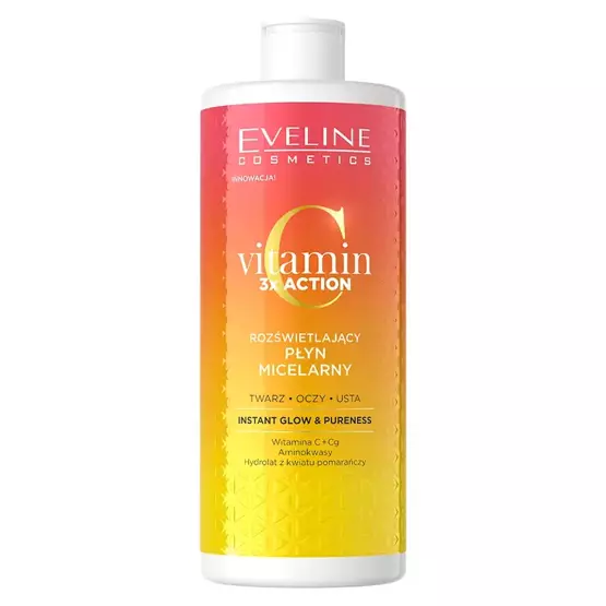 Eveline Cosmetics VITAMIN C 3X ACTION Освітлюючий міцелярний лосьйон 500 мл