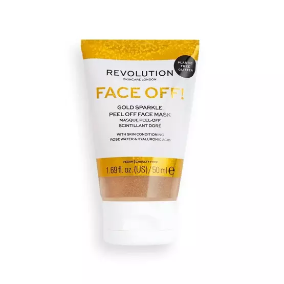 Revolution Skincare Face Off! Gold Sparkle Peel Off Face Mask Brokatowa maska typu peel off 50ml