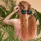 Almania gumka do włosów Scrunchie jedwabna – butelkowa zieleń